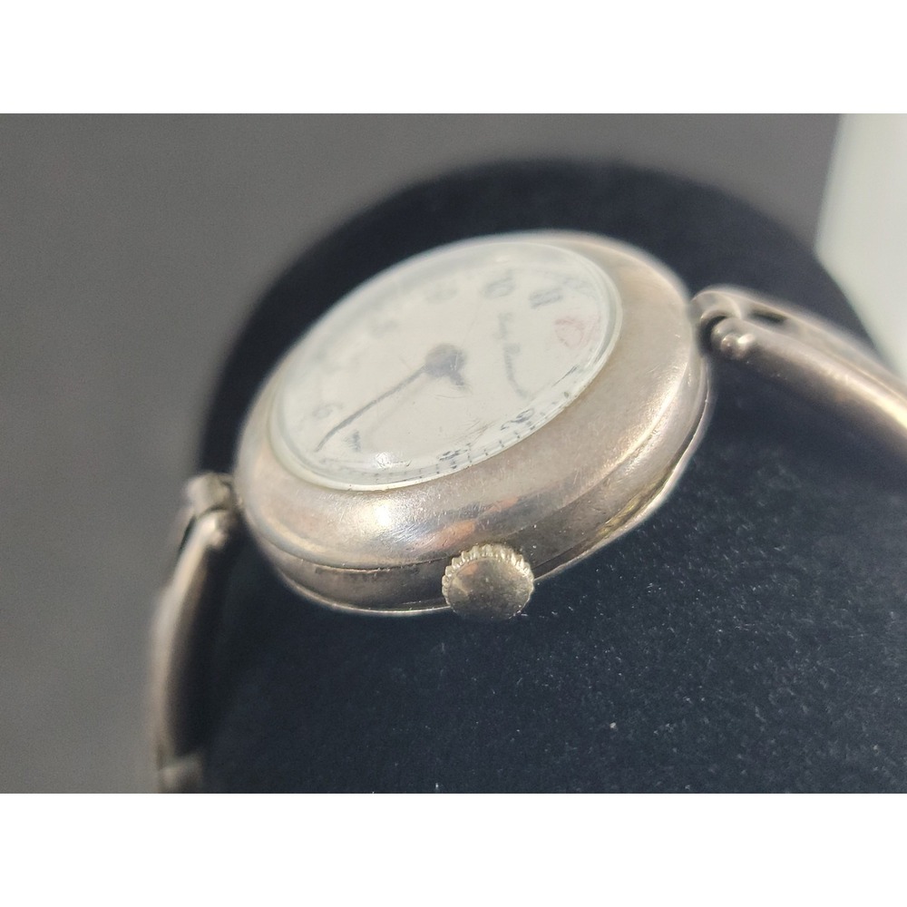 Vintage Lady Racine .935 Hallmarked Silver Womens 7j Gallet Watch Working - Picture 2 of 9